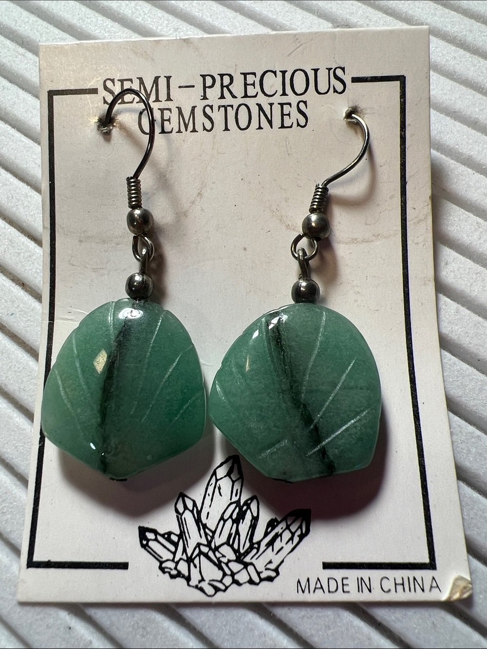 Green Leaf Drop Earrings